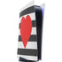 Black And White Striped Heart PS5 Digital Edition Console Skin